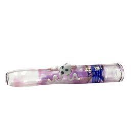 4-Inch Pink Inside Frit Glass Taster Pipe with Egg Spot and Four Feet - Stylish and Functional