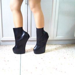 20cm High Height Sex boots PU Platform Hoof Heels Ankle Boots US size 6-14 No.WG101b