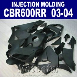 Good!Injection Moulding set for HONDA CBR 600RR fairing 2003 2004 all black one cbr600rr 03 04 body repair parts YCWD