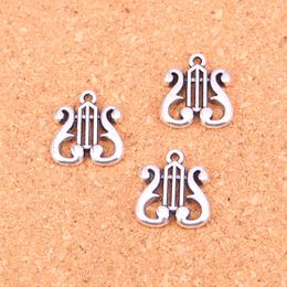 63pcs Antique Silver Plated harp Charms Pendants for European Bracelet Jewellery Making DIY Handmade 17*16mm