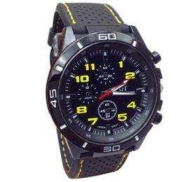 Attractive 2015 Quartz Watch Men Military Watches Sport Wristwatch Silicone Fashion Hours Free shipping AG25