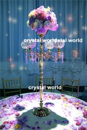 tall wedding crystal candelabras/metal candlesticks with a flower bowl wedding 13 Centrepieces on 11 sale