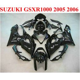 ABS motorcycle fairings for SUZUKI GSXR1000 05 06 body kits K5 K6 GSXR 1000 2005 2006 all glossy black fairing kit ND4