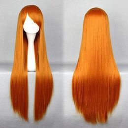 Wholesale free shipping >>>>Eva Neon Genesis Evangelion Asuka Langley Soryu 80cm Long Orange Red Hair Wig