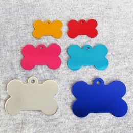 100pcs lot Aluminum Bone Shaped Pet Dog Identity Tags Blank and Suitable for Laser Engraving Wholesale