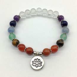 SN1183 Hot Sale 2018 Women`s Yoga Bracelet 7 Chakra Balance Lotus Bracelet High Quality Girl`s Wedding Bracelet