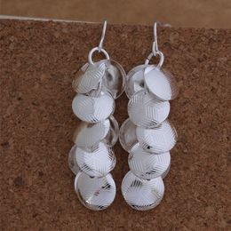 Fashion (Jewelry Manufacturer) 20 pcs a lot Textures disc earrings 925 sterling silver jewelry factory price Fashion Shine Earrings