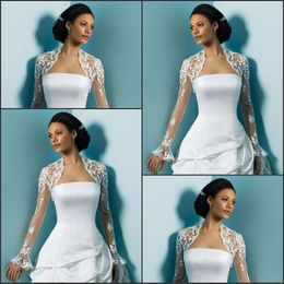 Most Popular Long Sleeves Bridal Jackets Appliques Tulle Custom Short Wedding Jackets Bolero Bridal Accessories In Stock266A