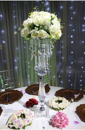 Acrylic Beaded Table Top Chandelier Centerpieces Flower Holder Wedding Party Decorations