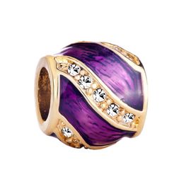 -Gioiello da donna personalizzato Fabergé in stile europeo Faberge smaltato a mano con perle di cristallo portafortuna adatto per bracciale Pandora