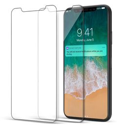 Bildschirmschutz für iPhone 15 14 13 12 11 Pro Max XS XR Tempered Glas für iPhone 7 8 plus LG Stylo 6 Härteren Film 0,33 mm mit Papierbox