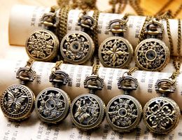 2017 hot selling mix style Antique Pocket watch with chain Necklace Classic Pocket Watches 10pcs/lot