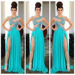 sello Hornear Abstracción Ilusión verde turquesa Vestidos de baile superiores 2018 Un tren de barrido por encargo Lado dividido Larga gasa Vestidos formales de fiesta por la noche sello Hornear Abstracción Ilusión verde turquesa Vestidos de baile superiores 2018 Un tren de barrido por encargo Lado dividido Larga gasa Vestidos formales de fiesta por la noche