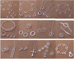 Free Shipping with tracking number New Fashion women's charming Jewellery 925 silver 12 mix Jewellery set 1455