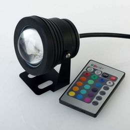 10W Waterproof LED Underwater Spot lights DC 12V RGB Lighting with 24 Key IR Remote Controller 10WRGB