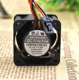 Wholesale: SANYO 12V 0.28A 4CM 40*40*28 109P0412B303 3 wire ball bearing cooling fan
