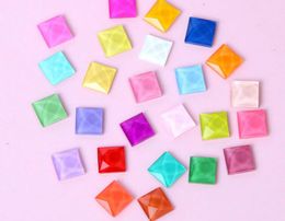 100pcs 6mm*6mm Square Self Adhesive Flackback Glass Rhinestones Gem Stick on For Moblie Phone Craft Diy