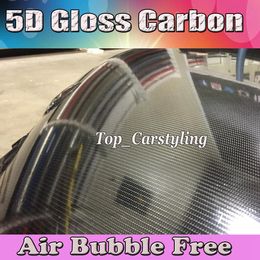 Relistic Gloss 5D Carbon Fiber Vinyl Wrap Super Glossy 5D Carbon Wraps like real Carbon styling foil with Air Bubble Free Size:1.52*20M/Roll