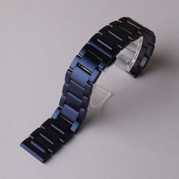 New 2018 fashion style butterfly buckles watchband blue stainless steel metal watch strap bracelet for watches samsung gear fronti319I