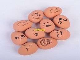 48pcs/lot Fast shipping Pet Dog Toy bite resistant Stretch Egg Cute expression Rubber Ball Pets Puppy Interactive Toys