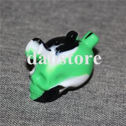 5pcs Silicone Bubbler Pipe Skull Blunt Bong Small Size silicone water pipe hand pipes For Travel Safe With Various Colour