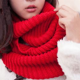 Neckerchief Women Men Unisex Winter Warm Knitted Neck Circle Long Scarf Infinity Shawl Wrap 6Pcs/Lot Free Shipping