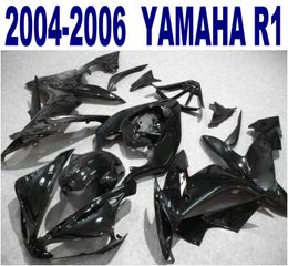 Injection molding Customize fairing kit for YAMAHA 2004-2006 YZF R1 all glossy black fairings set yzf-r1 04 05 06 motobike VL57