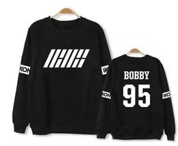 2016 Ikon Aynı Stil B.i Bobby Jun Hoe erkek Kazak Suit Uzun Kollu Siyah Kadın Kazaklar İlkbahar Yaz Hoodies Artı Boyutu