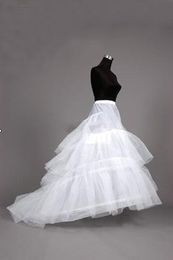 In Stock! New Long Train Wedding Dresses 3-hoops Petticoat Underskirt crinoline Underdress Slip Women Skirt Dress Petticoat