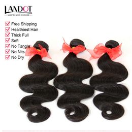 3Pcs Lot 8-30 Inch Brazilian Virgin Hair Body Wave Grade 7A Unprocessed Brazillian Human Hair Weave Bundles Natural Black Extensions Can Dye