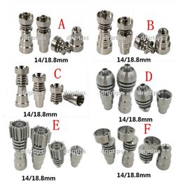 Titanium Nail 4 in 1 Domeless Titanium Nails Titan Nail 14mm & 18.8mm Male and Female Joint for Glass Pipe Bong free DHL