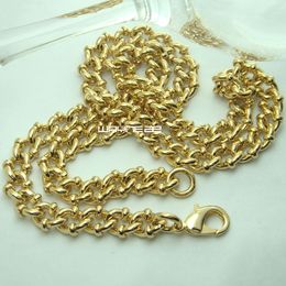 Cool 18K Gold Filled Cuban Link Curb Chain 60CM 9mm Men Necklace Jewelry N297