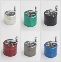 Other Smoking Accessories 56mm 4layers Zicn alloy hand crank tobacco grinders metal for herbs herbalgrinders fortobacco DHL free