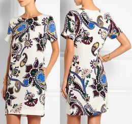 Fashion Print Women Sheath Dress Short Sleeve Casual Dresses 011585