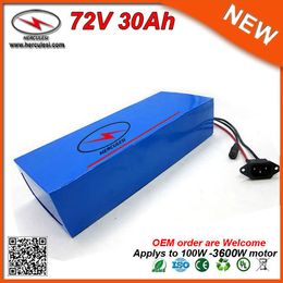 Big Power 3000W 3600W Electric Scooter Bicycle Battery Pack 72V 30Ah Lithium Li Ion Ebike Battery in 50A BMS Li-Ion 2A Charger