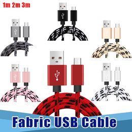 High Speed Metal Braid Data Cables 1M 2M 3M Micro USB Charging Cord For Samsung HTC Sony Android Phone