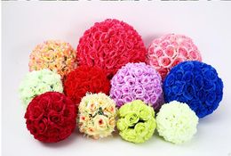 Artificial silk rose ball Wedding silk Pomander Kissing Ball flower ball decorate flower garden market decoration FB005