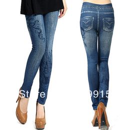 Wholesale-Womens Vintage Denim Pants Stretch Skinny Leggings Jeggings CY0655