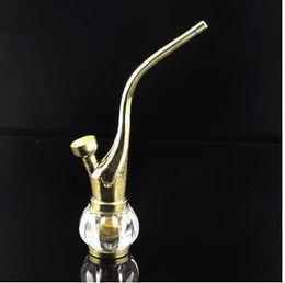 Vintage brass water pipes birthday Hookah tobacco hookahs cigarette dual-use, wholesale glass bong accessories, glass hookah accessor