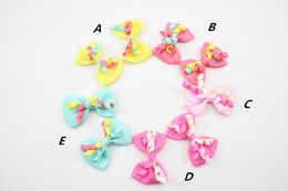 20pcs 2.5" Ribbon korker Hair Bow Clip Girl Hair Accessories Boutique Side Clip Cute Gymboree style Princess Hairpins for Kid HD3406