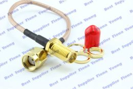 50 pcs\lot RP SMA Plug to RP SMA Jack Coaxial Goldplated Adapter Connector 15cm RG316 Extension Pigtail Cable Cord Free Shipping