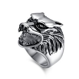 fashion wolf rings men ring stainless steel punk cool Jewellery high quality