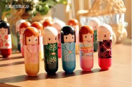 new arrival lip balm lipstick cute cartoon lip balm kimono doll Flavour lip balm nourishing Moisturising dhl free