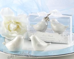 50Sets True Love Conquers All Ceramic Salt & Pepper Shakers Wedding Favours Love Birds Shaker Favours Party Supply