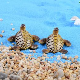 5 pcs tartaruga de mar fadas jardim estátuas casa decoração resina artesanato suculenta tanque aquário terrarium gnomo jardin miniatura praia