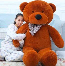 100CM One Piece Soft PP Cotton Stuffed Bear Toy With Tie Giant Teddy Bears Plush Toys Girlfriends Christmas Presents 5 Colors