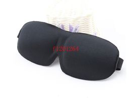 500pcs/lot Free Shipping Black Travel Sleep 3D Eye Mask Cover Sponge Eye Patch Sleeping Mask No nosewing