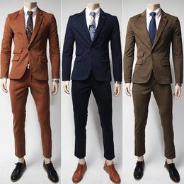 Plus Size Men Personalise Blazer Suits Slim Fit Office Men Blazer Single Breasted Cotton Stand Collar Men Novelty Business Suit J160201