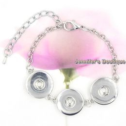 New Arrival DIY Interchangeable Snap Bracelets,Chunky Snap 3 Three Buttons Bracelets Snap Jewellery Pulsera