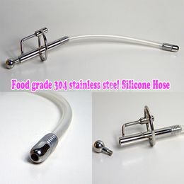 Wholesale-NEW SOUNDING: Male Urethral Stretching Catheter Chastity Tube 100% real Stainless Steel 613